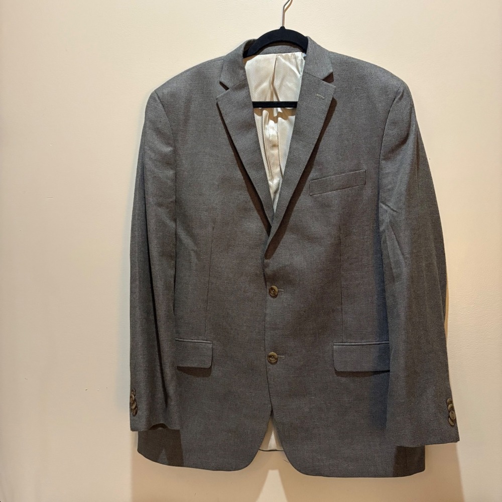 Michael Kors Men's Gray Glen Plaid Blazer Sport Coat 44L Cotton Blend